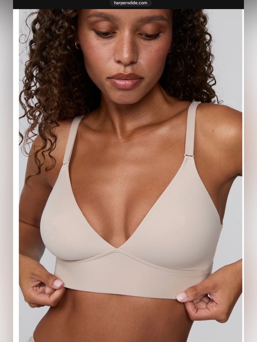 Harper Wilde Bliss Triangle Bralette, Pebble, Medium, MSRP $46